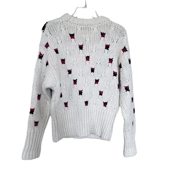 Zara Ecru Wool Blend Floral Crocheted Sweater size Small NWOT - Picture 7 of 11